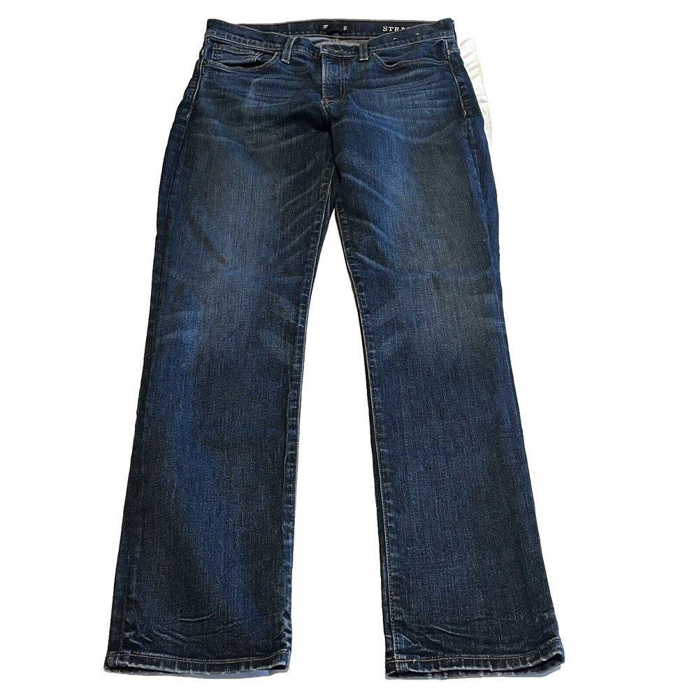Madewell Straight Leg Jeans Mens Size 32X34 Medium Wash Denim Stretch Distressed